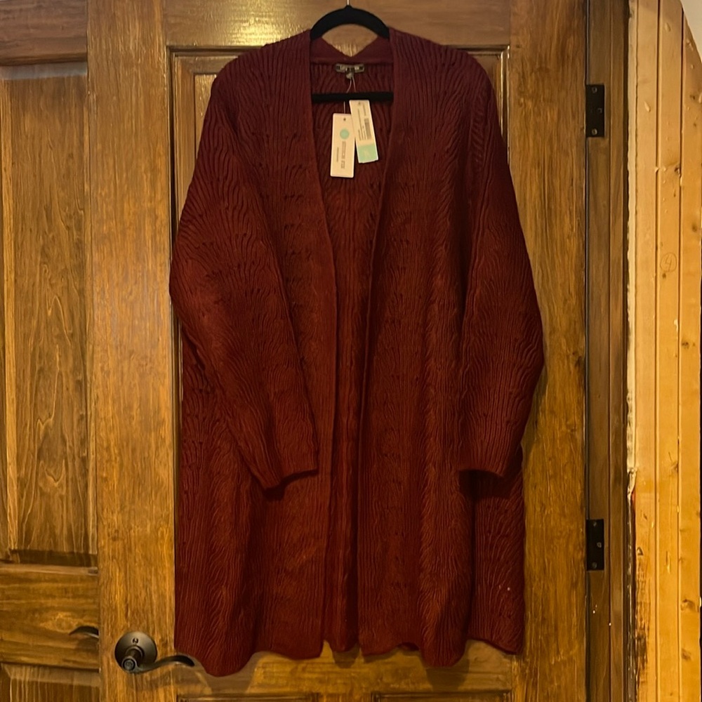 Lety & Me Cabled Scalloped Edge Cardigan SZ 2X